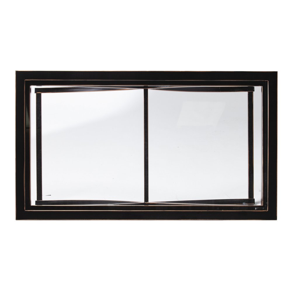 42" Black Glass And Metal Rectangular Coffee Table HomeRoots