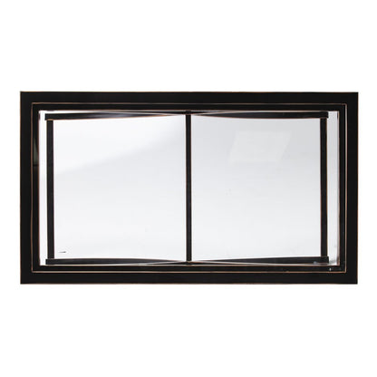 42" Black Glass And Metal Rectangular Coffee Table HomeRoots