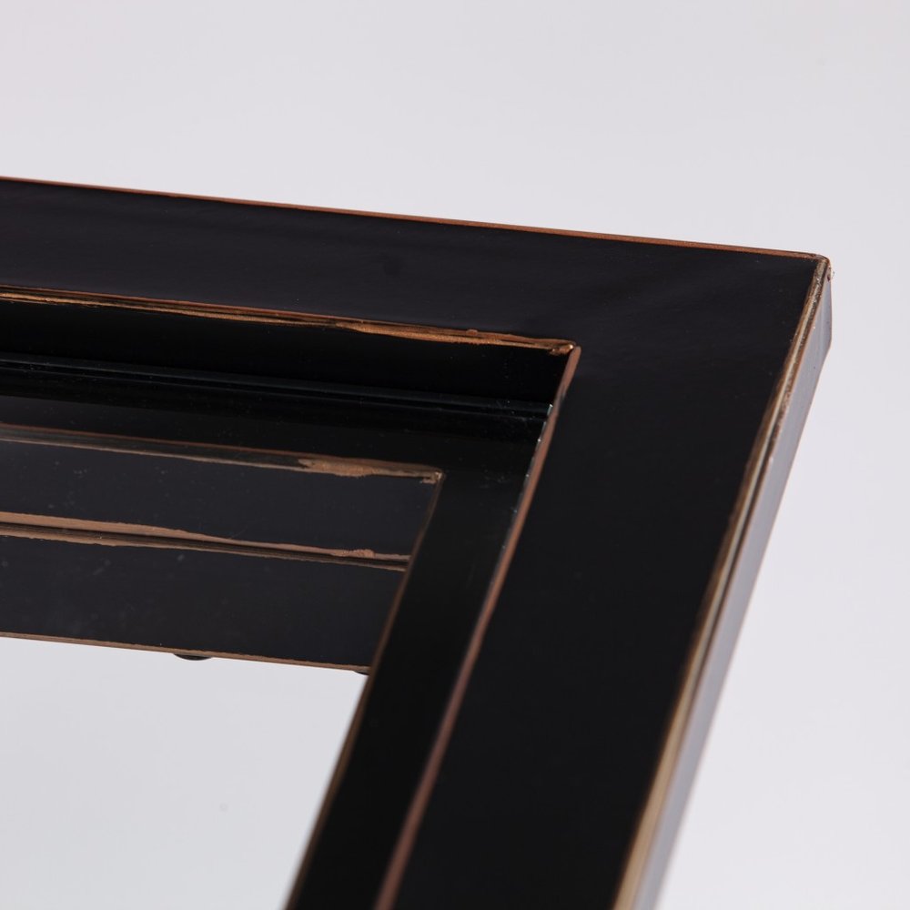 42" Black Glass And Metal Rectangular Coffee Table HomeRoots