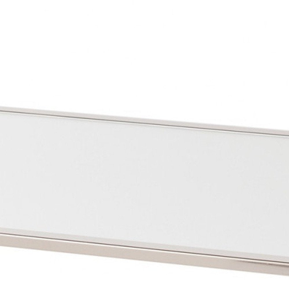 43" Silver Mirrored And Metal Rectangular Mirrored Coffee Table HomeRoots