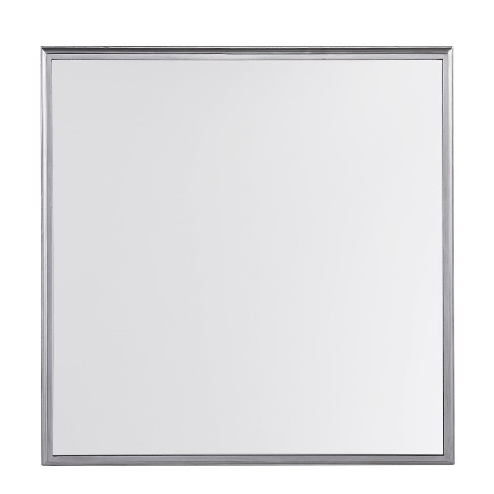 29" Silver Mirrored Square Coffee Table With Shelf HomeRoots