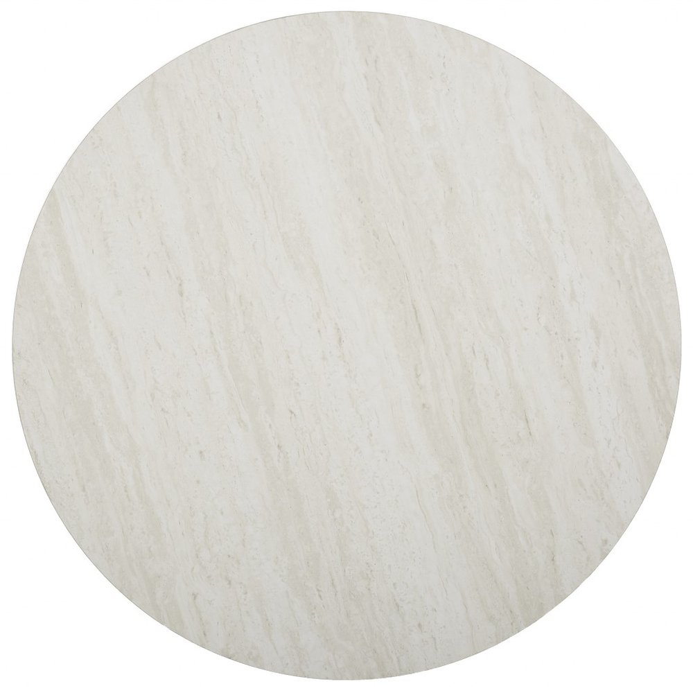 33" Silver Manufactured Wood And Metal Round Coffee Table HomeRoots