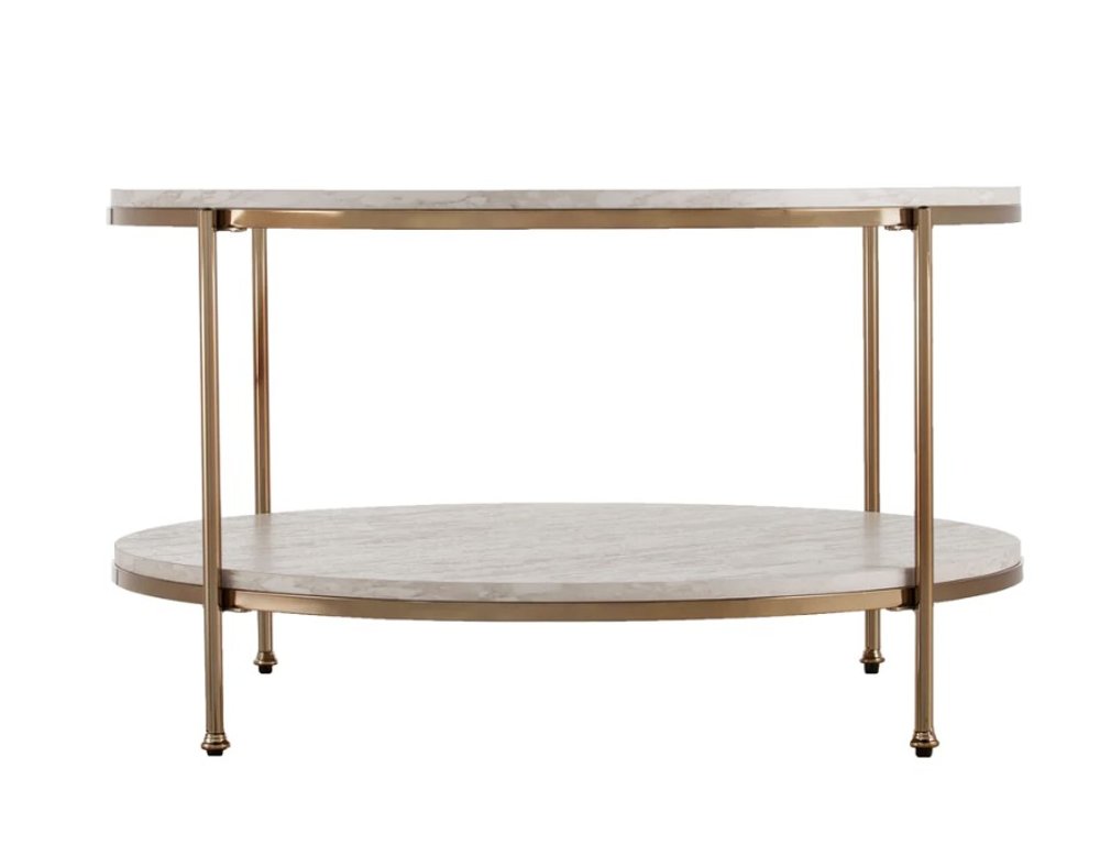 33" White Solid Manufactured Wood And Metal Square Coffee Table HomeRoots