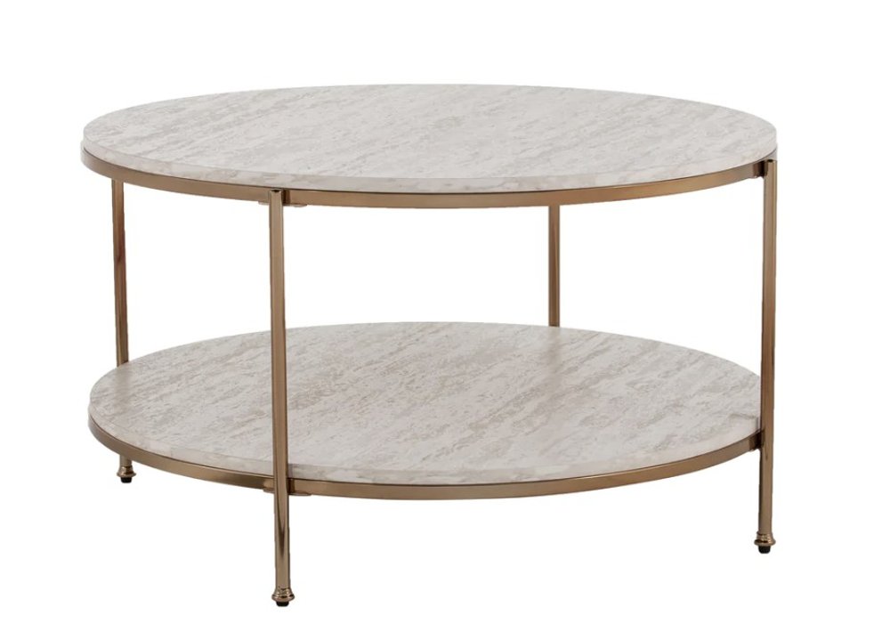 33" White Solid Manufactured Wood And Metal Square Coffee Table HomeRoots