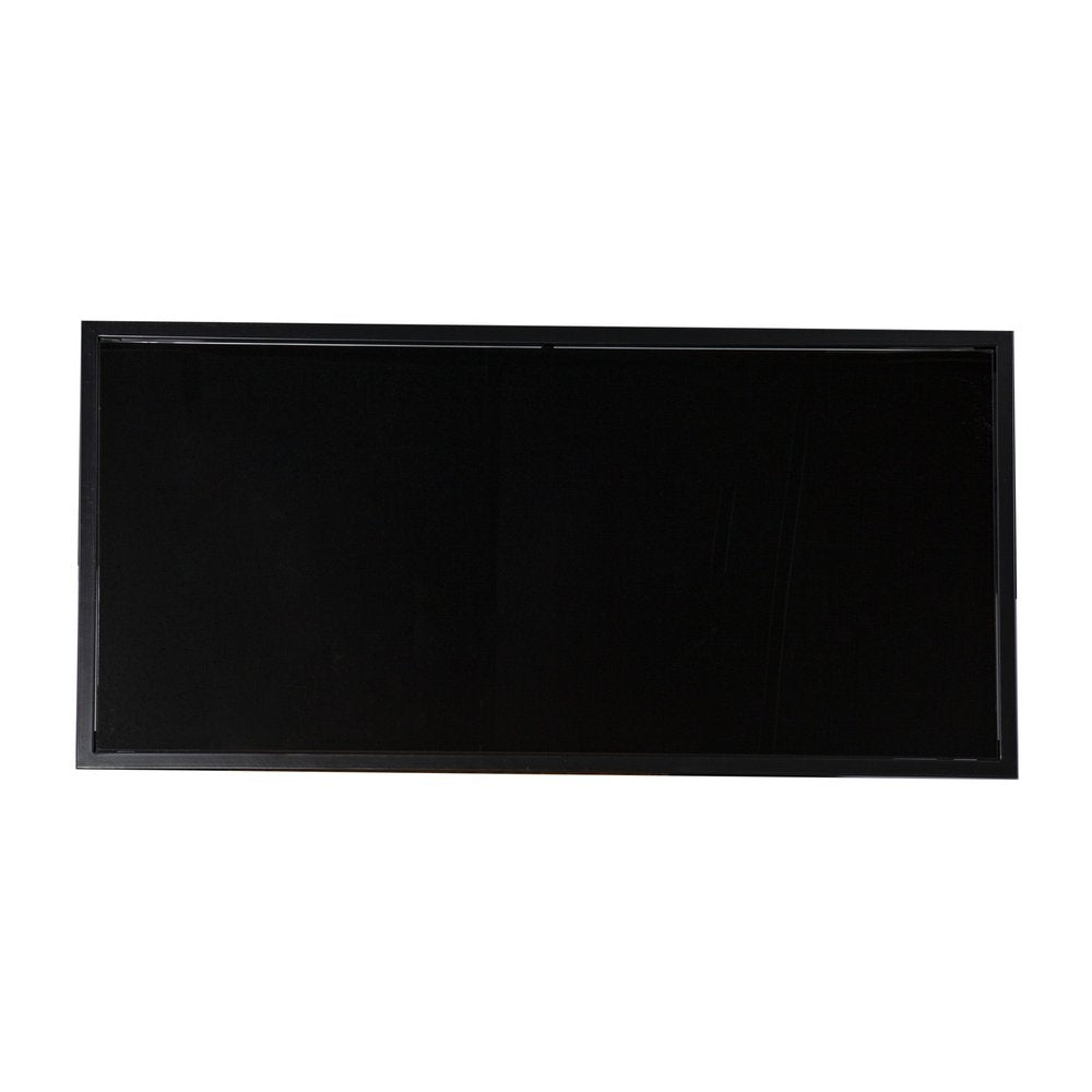 42" Black Glass Faux Marble And Metal Coffee Table With Shelf HomeRoots