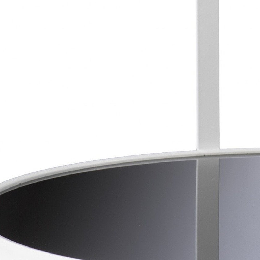 32" White Glass And Metal Two Tier Round Coffee Table HomeRoots