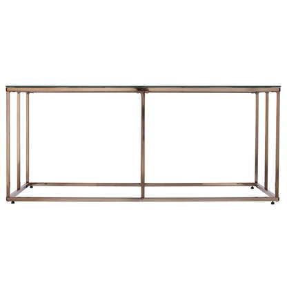 42" Clear and Champagne Glass and Metal Coffee Table HomeRoots