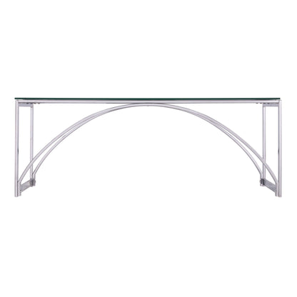 48" Chrome Glass And Metal Rectangular Coffee Table