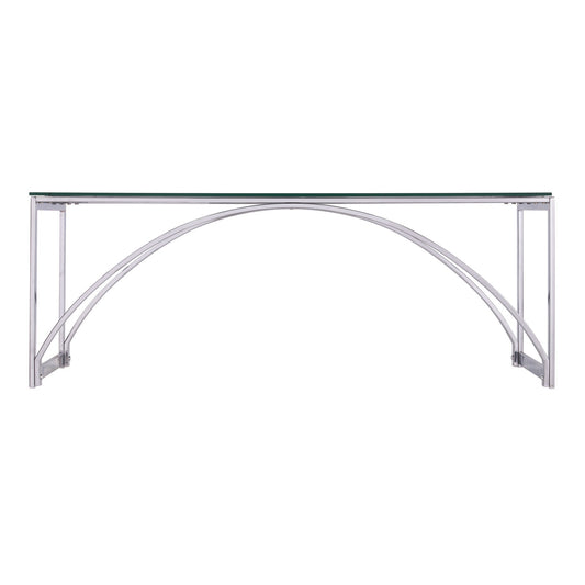 48" Chrome Glass And Metal Rectangular Coffee Table