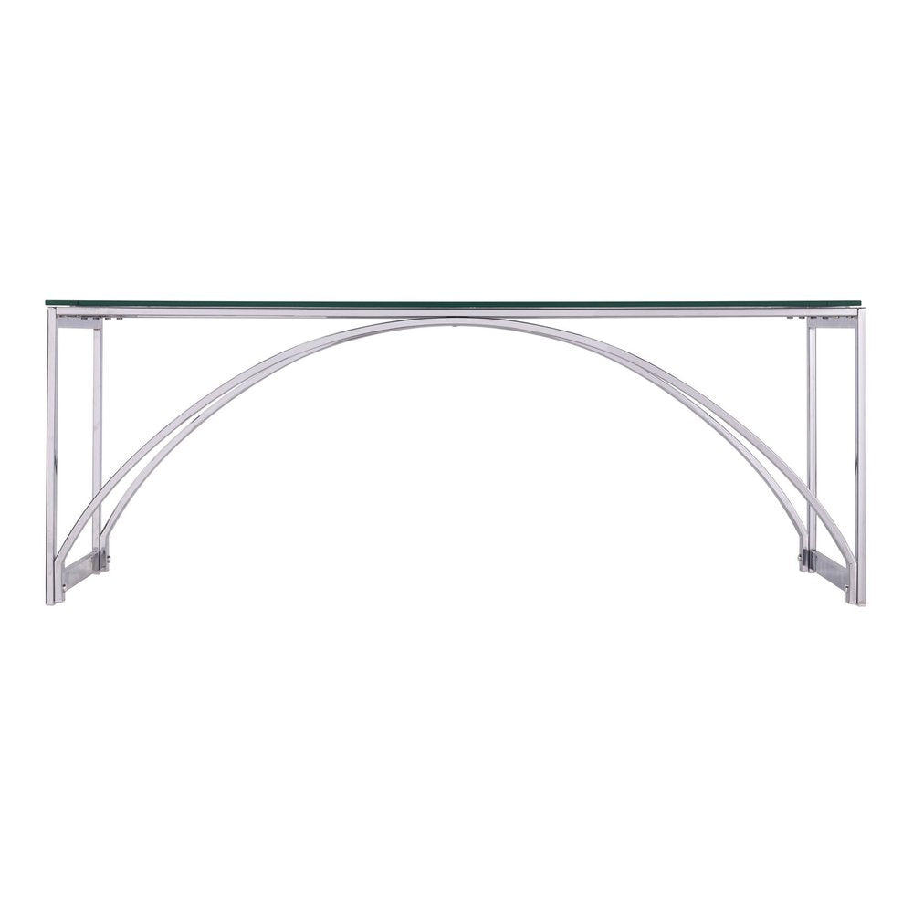 48" Chrome Glass And Metal Rectangular Coffee Table HomeRoots
