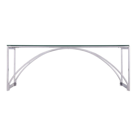 48" Chrome Glass And Metal Rectangular Coffee Table HomeRoots
