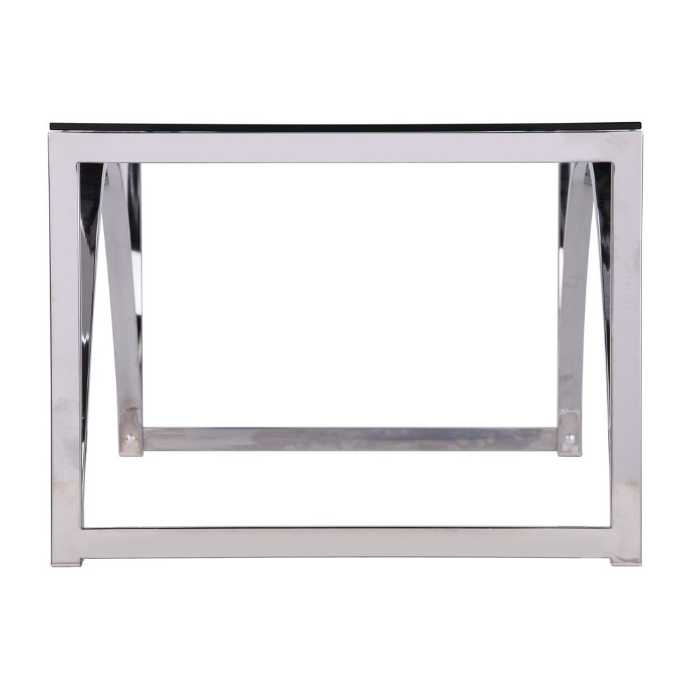 48" Chrome Glass And Metal Rectangular Coffee Table HomeRoots