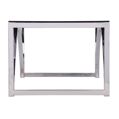 48" Chrome Glass And Metal Rectangular Coffee Table HomeRoots