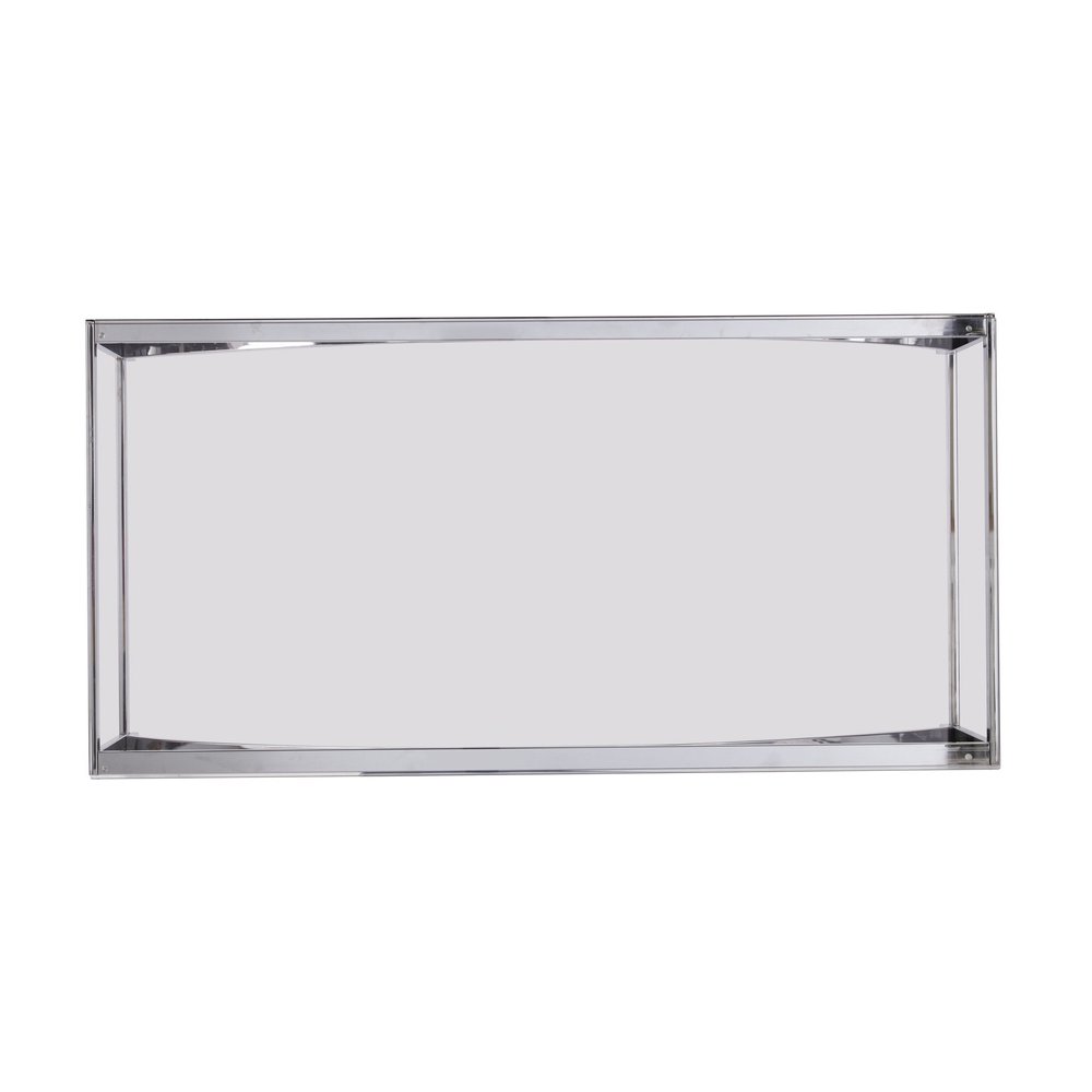 48" Chrome Glass And Metal Rectangular Coffee Table HomeRoots