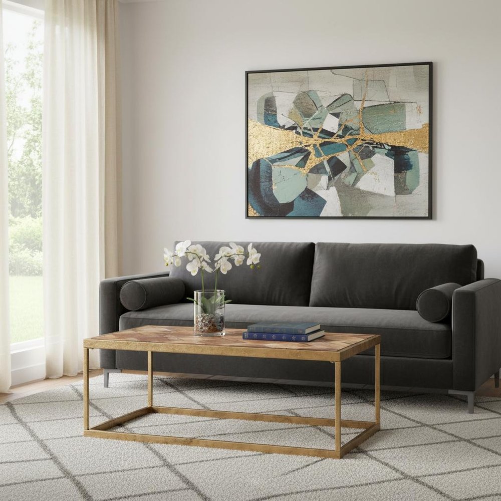 48" Natural And Natural Brown Solid Wood And Metal Rectangular Coffee Table HomeRoots