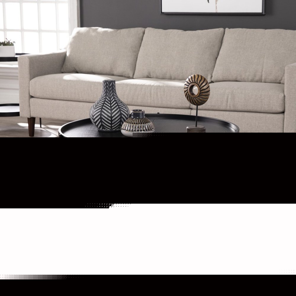 33" Black Manufactured Wood And Metal Round Coffee Table HomeRoots