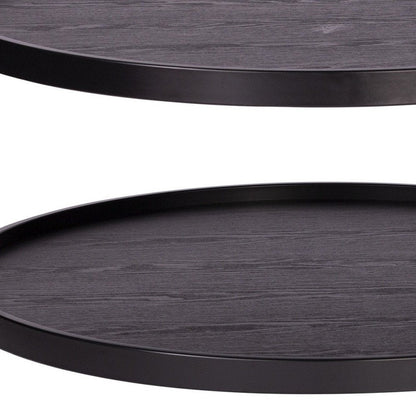 33" Black Manufactured Wood And Metal Round Coffee Table HomeRoots