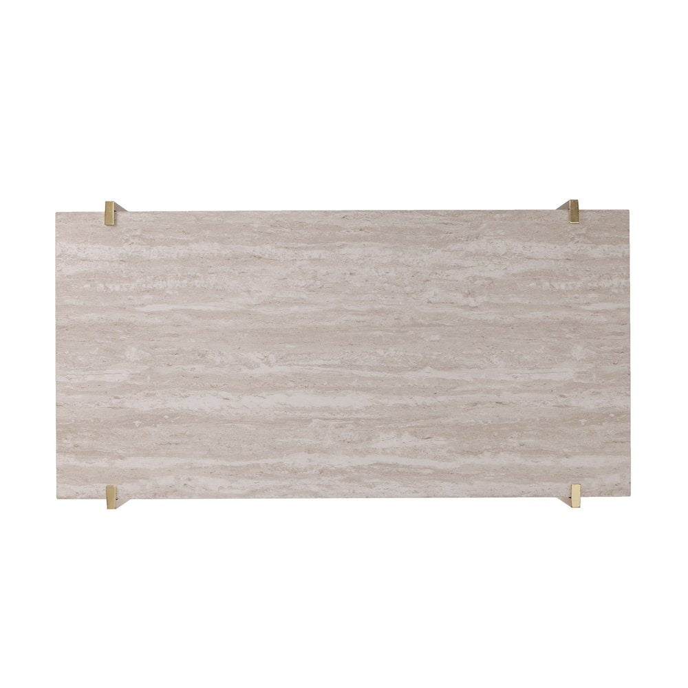 47" Brass Manufactured Wood And Metal Rectangular Coffee Table HomeRoots