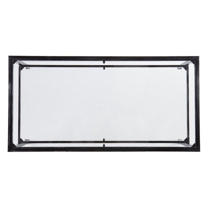 48" Black Glass And Metal Rectangular Coffee Table HomeRoots