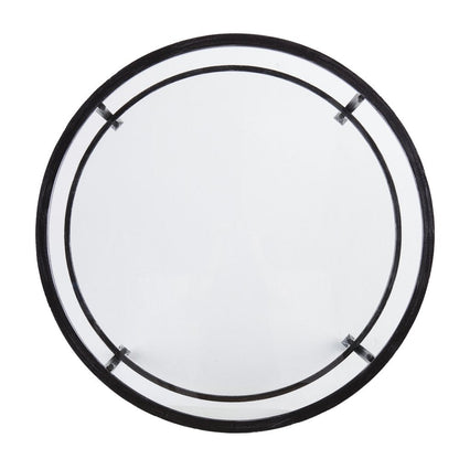 36" Black Glass And Metal Round Coffee Table HomeRoots