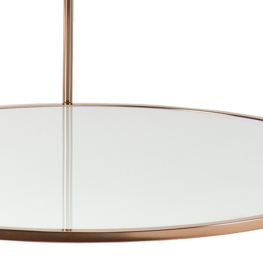 34" Clear and Gold Glass with Iron Round Coffee Table — view 4