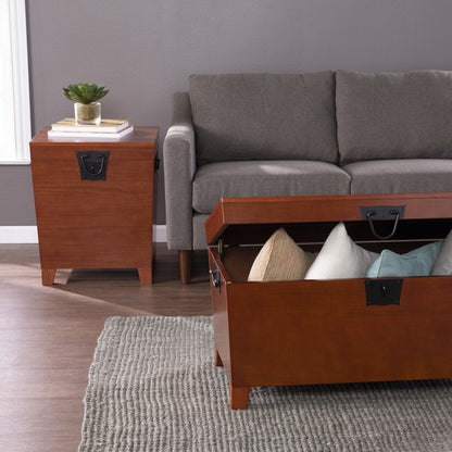 39" Brown Manufactured Wood And Metal Rectangular Coffee Table HomeRoots