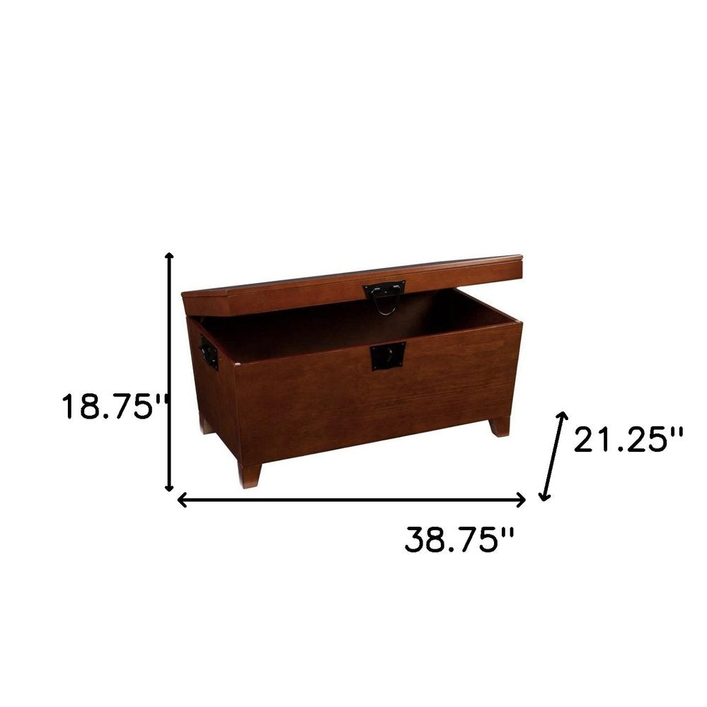 39" Brown Manufactured Wood And Metal Rectangular Coffee Table — view 5