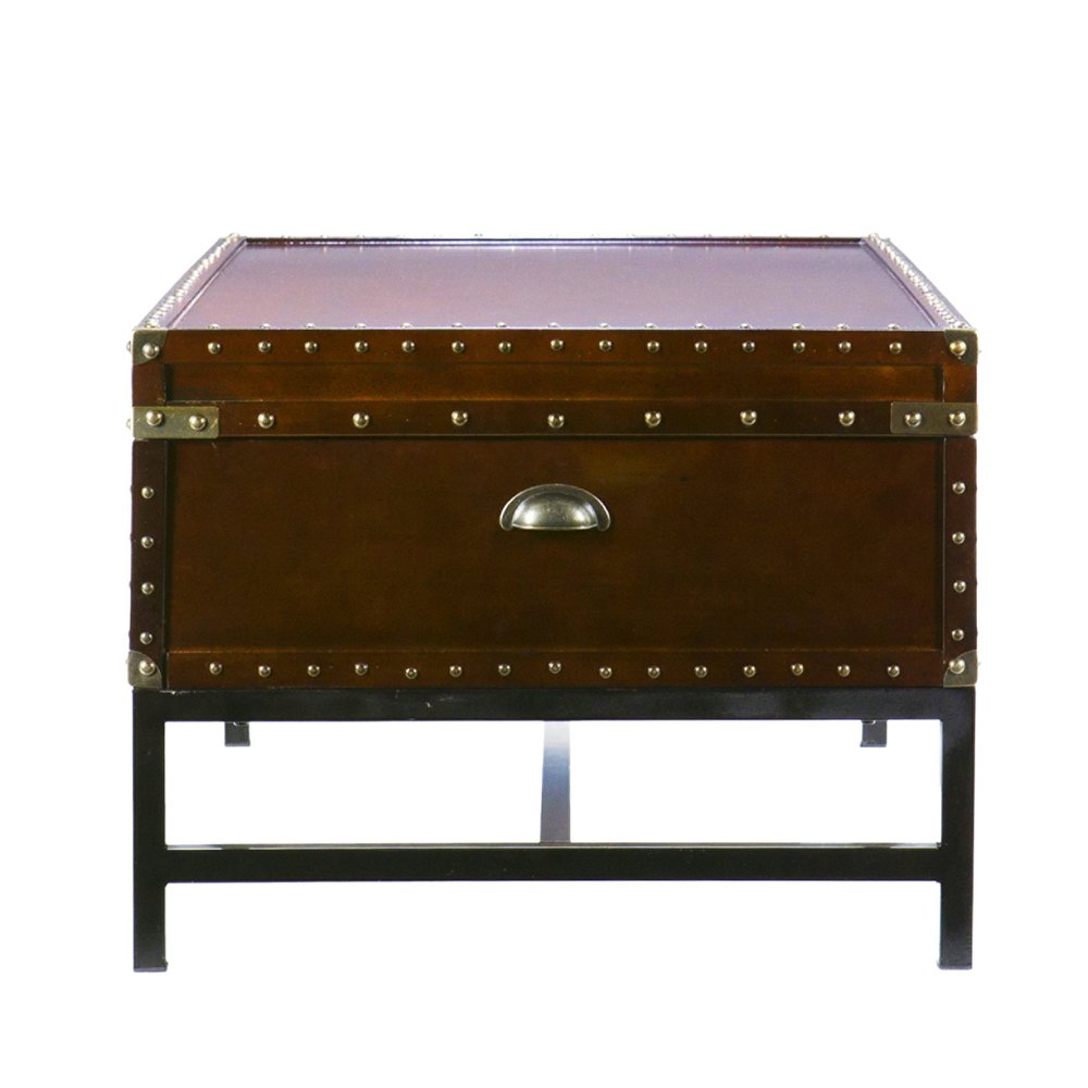 42" Brown Manufactured Wood And Metal Rectangular Coffee Table HomeRoots