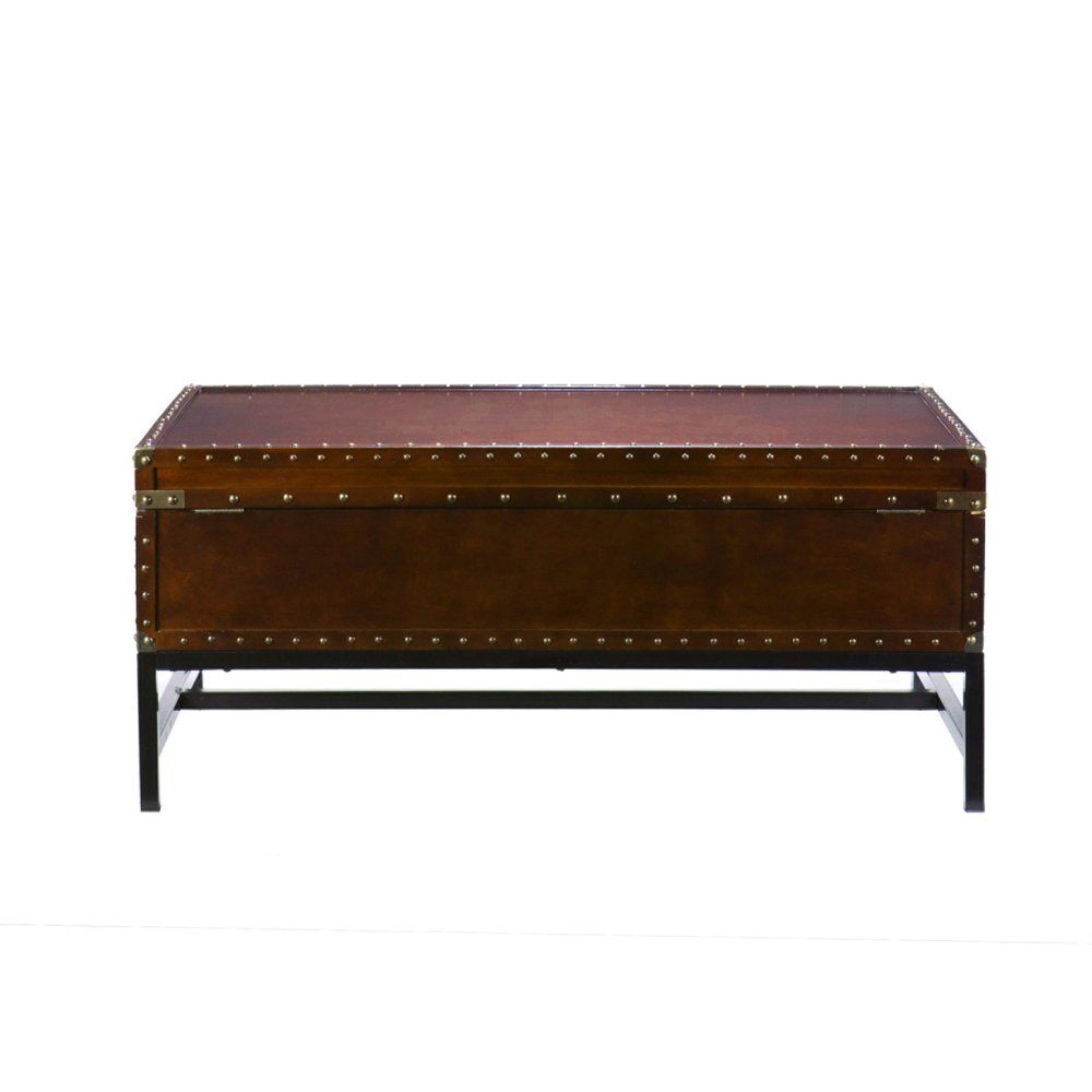 42" Brown Manufactured Wood And Metal Rectangular Coffee Table HomeRoots
