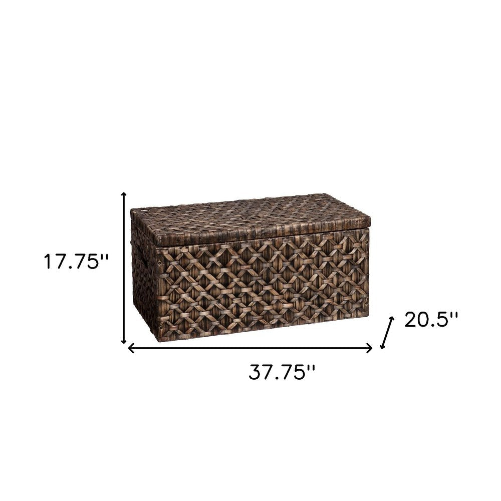 38" Brown Manufactured Wood And Metal Rectangular Coffee Table HomeRoots