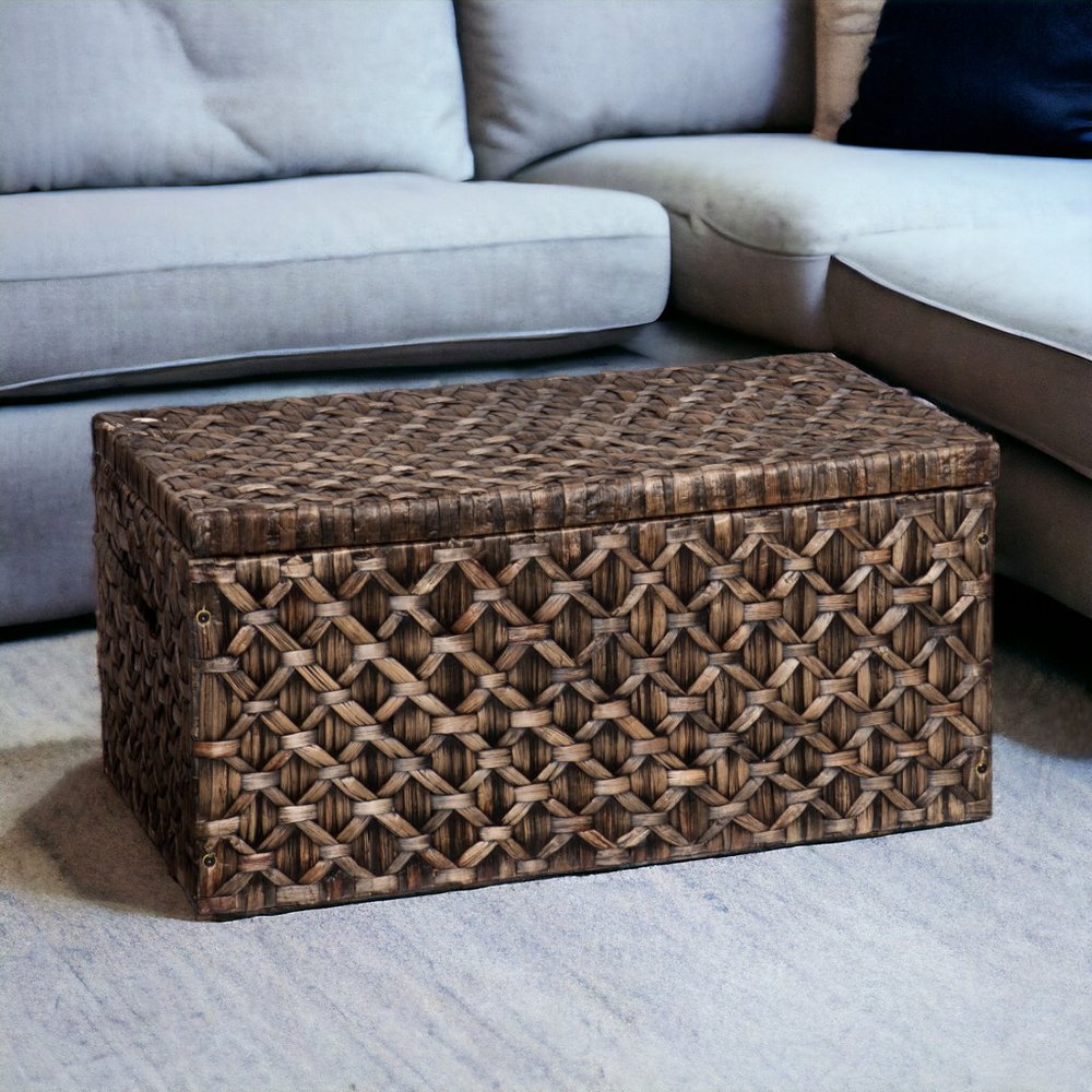 38" Brown Manufactured Wood And Metal Rectangular Coffee Table HomeRoots