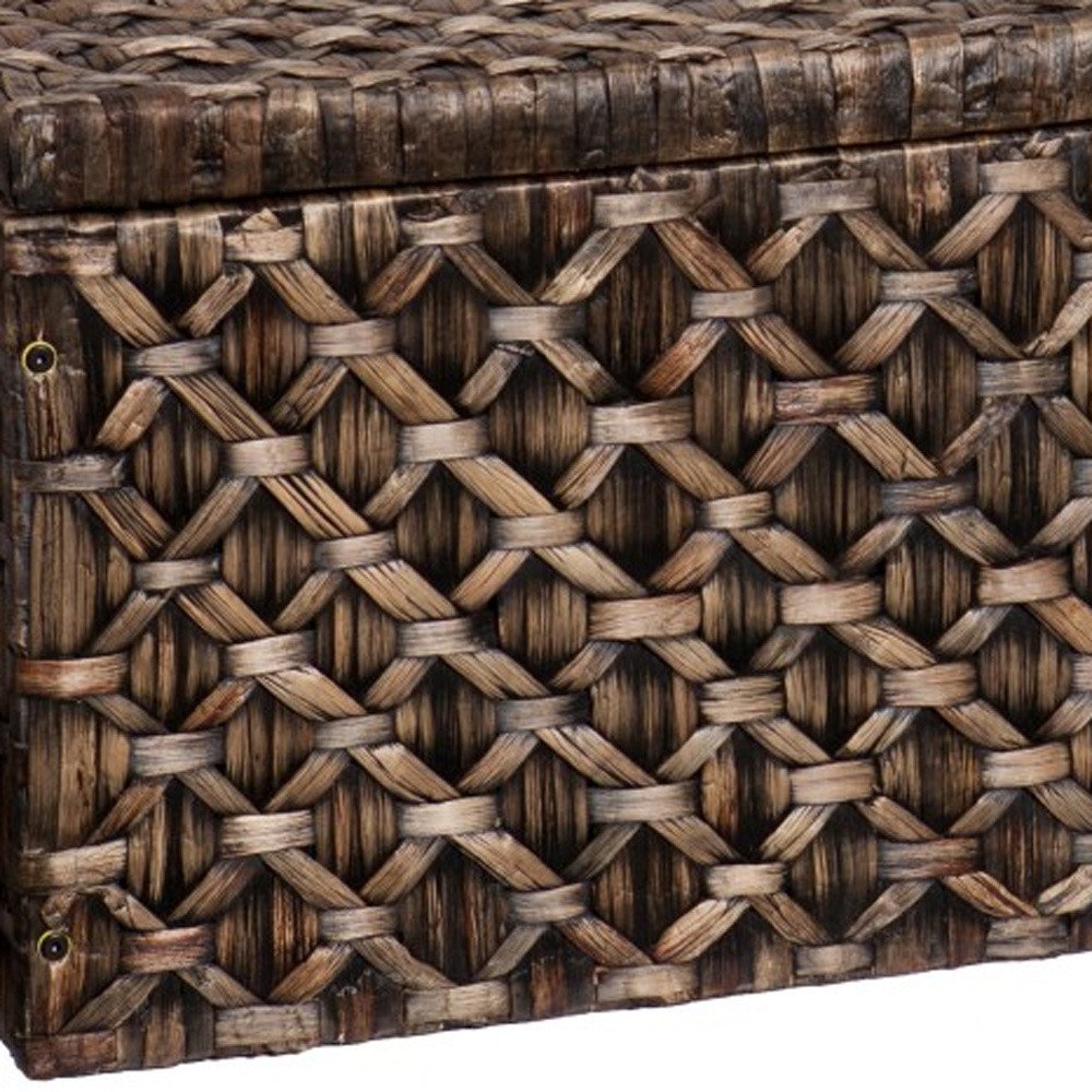 38" Brown Manufactured Wood And Metal Rectangular Coffee Table HomeRoots