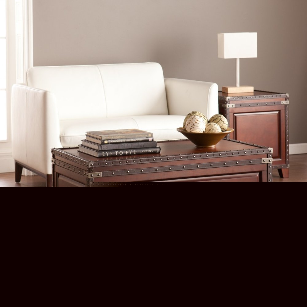 40" Brown Solid Wood And Metal Rectangular Coffee Table HomeRoots