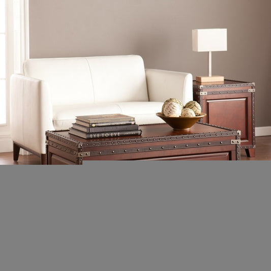 40" Brown Solid Wood And Metal Rectangular Coffee Table HomeRoots