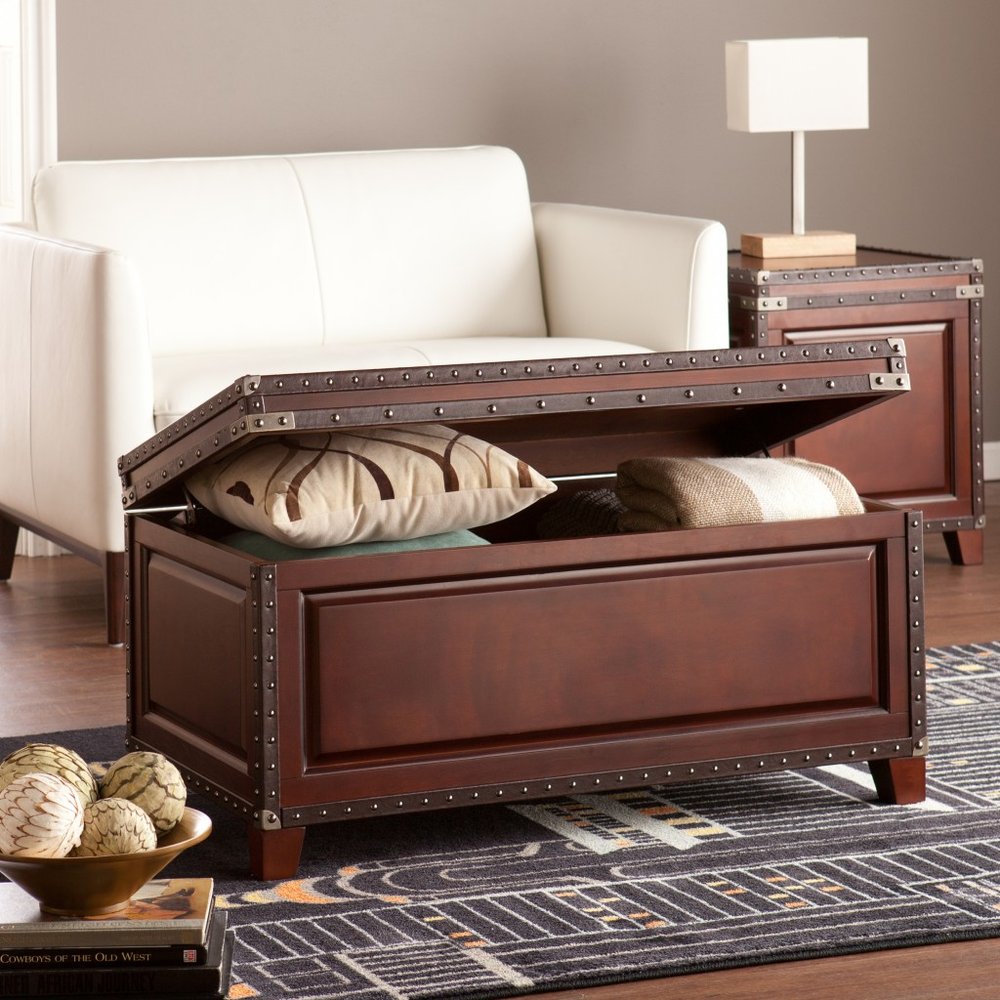 40" Brown Solid Wood And Metal Rectangular Coffee Table HomeRoots