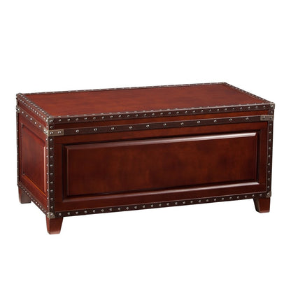 40" Brown Solid Wood And Metal Rectangular Coffee Table HomeRoots