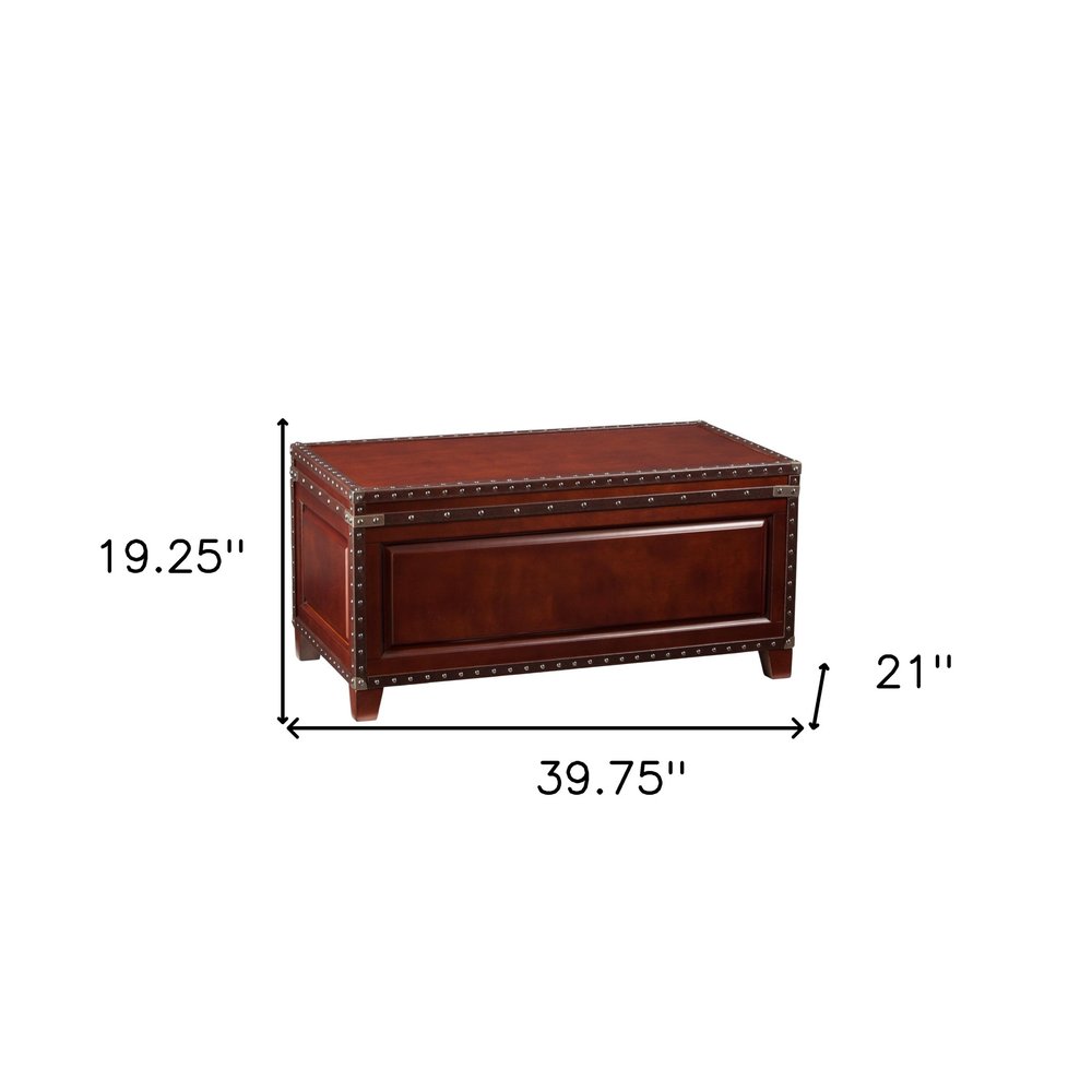 40" Brown Solid Wood And Metal Rectangular Coffee Table HomeRoots