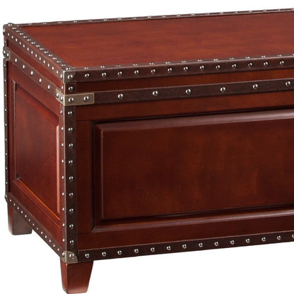 40" Brown Solid Wood And Metal Rectangular Coffee Table HomeRoots