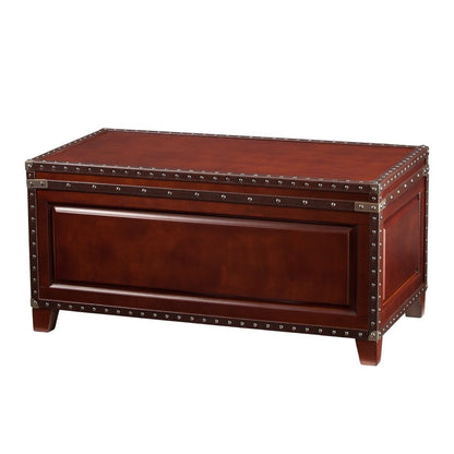 40" Brown Solid Wood And Metal Rectangular Coffee Table HomeRoots