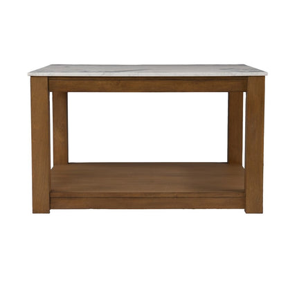 30" Natural And Natural Brown Solid Manufactured Wood Square Coffee Table HomeRoots