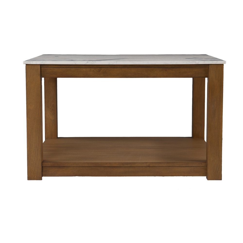 30" Natural And Natural Brown Solid Manufactured Wood Square Coffee Table HomeRoots