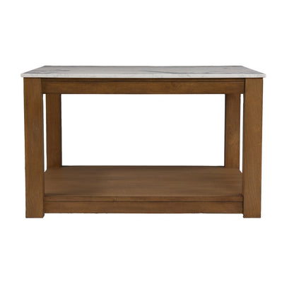 30" Natural And Natural Brown Solid Manufactured Wood Square Coffee Table HomeRoots