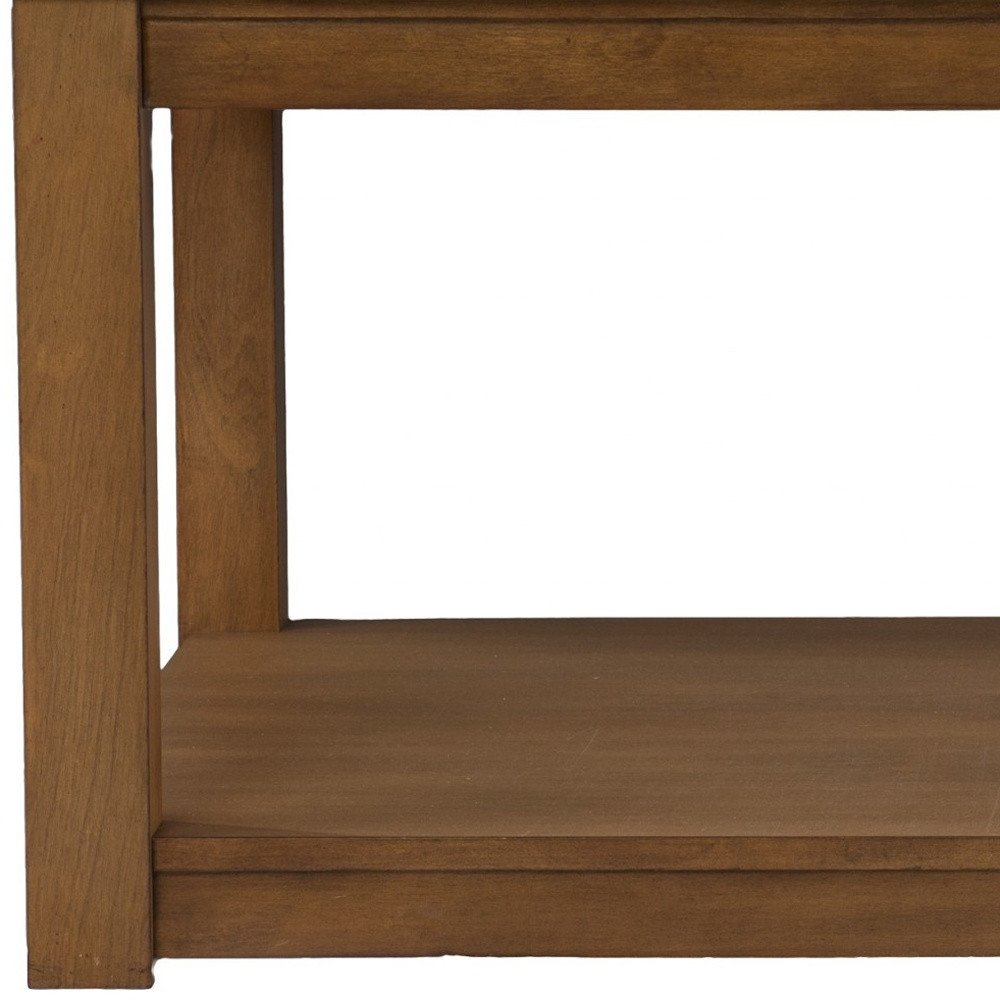 30" Natural And Natural Brown Solid Manufactured Wood Square Coffee Table HomeRoots