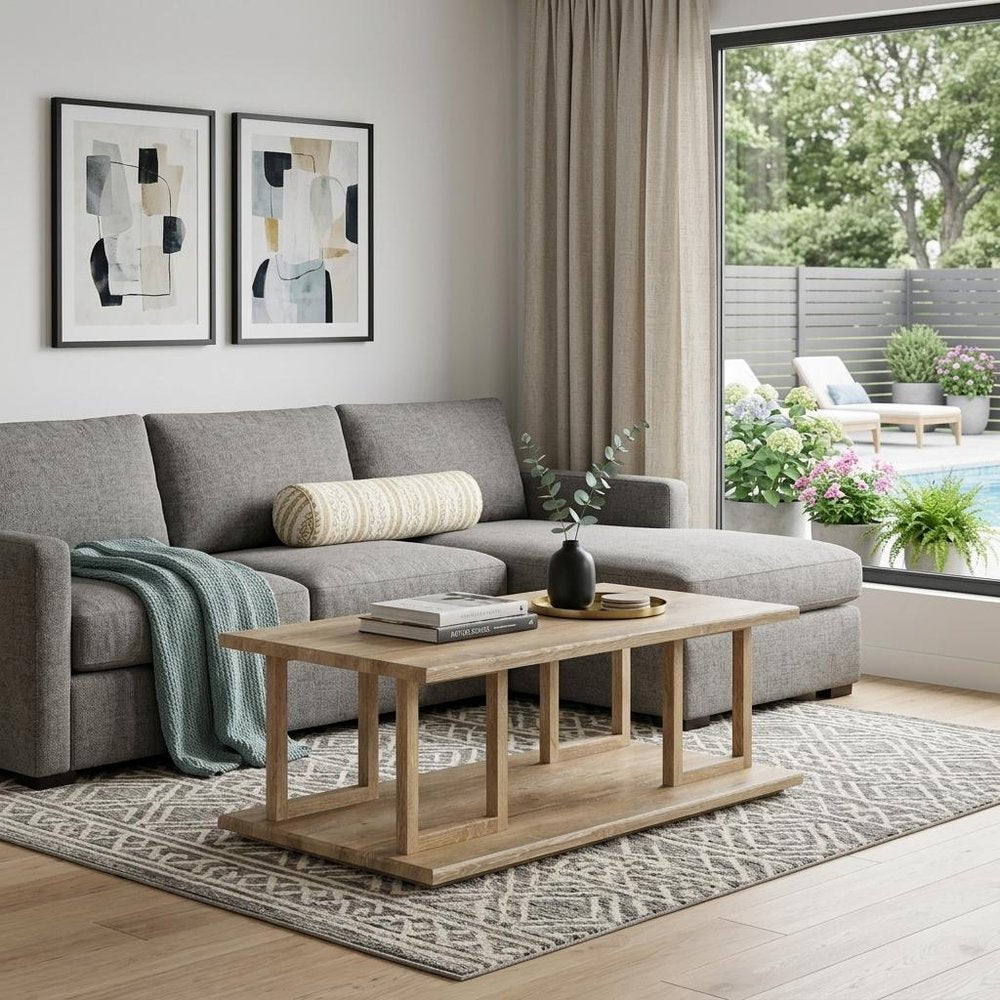 42" Natural Wood Coffee Table HomeRoots