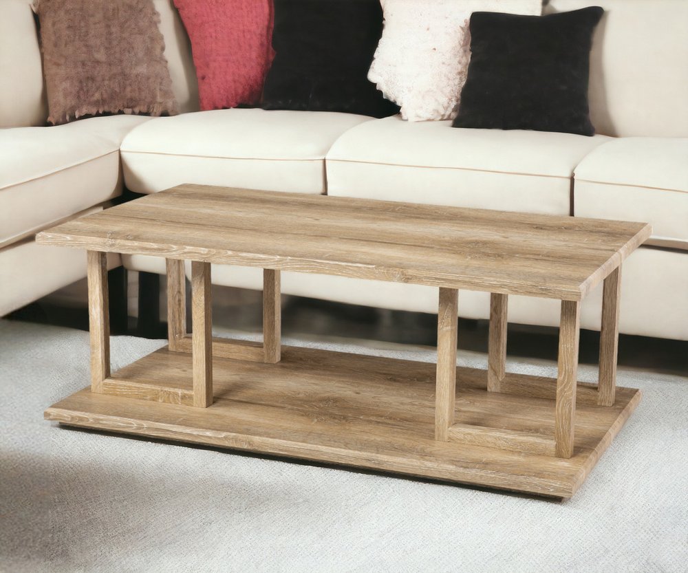42" Natural Wood Coffee Table HomeRoots