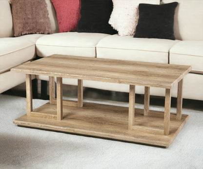 42" Natural Wood Coffee Table HomeRoots