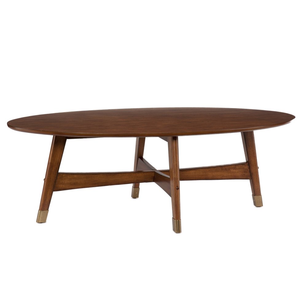 52" Brown Solid Wood With Iron Coffee Table HomeRoots