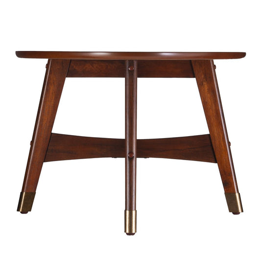 52" Brown Solid Wood With Iron Coffee Table HomeRoots