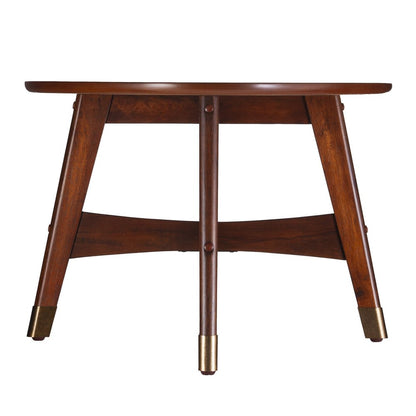 52" Brown Solid Wood With Iron Coffee Table HomeRoots