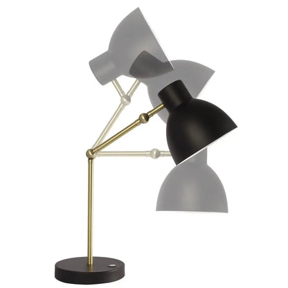 Matte Black and Gold Mod LED Adjustable Desk Lamp HomeRoots